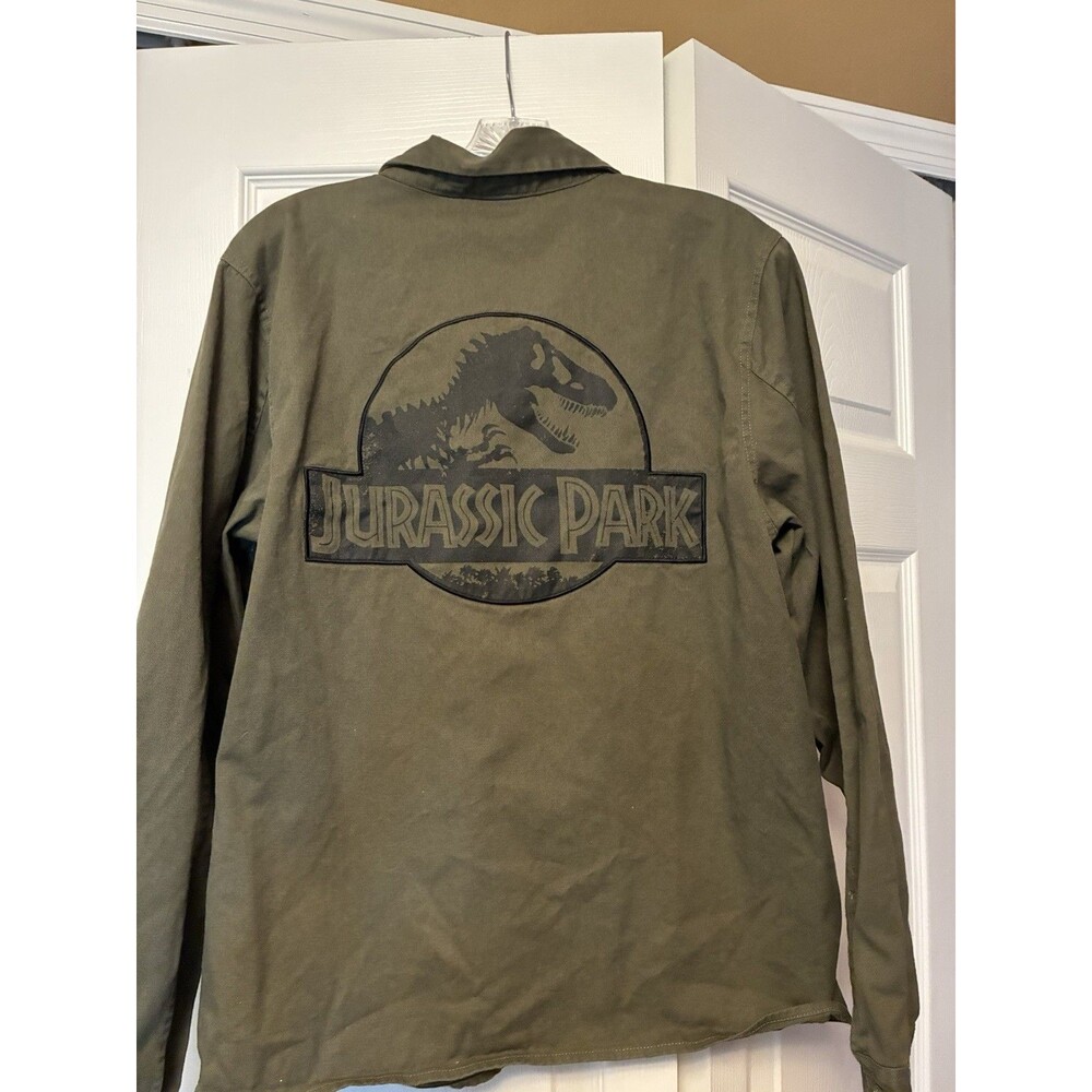 Jurassic Park Cosplay Unisex Utility Logo Safari Button  Shirt Size M Skull